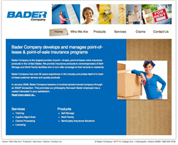 Bader Company self-storage insurance website redesign