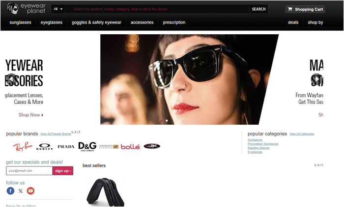 EyewearPlanet homepage