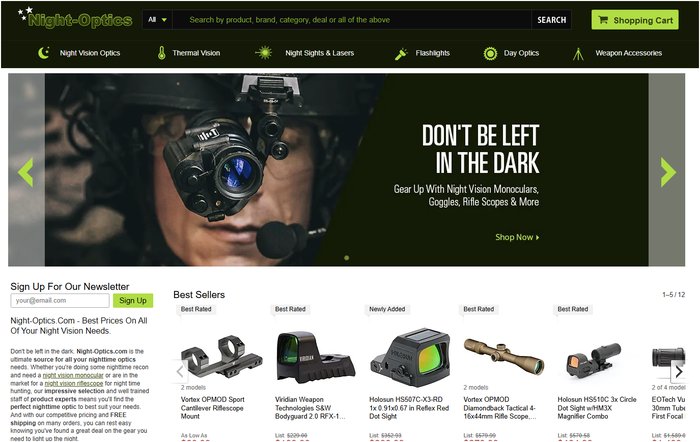 Night Optics homepage