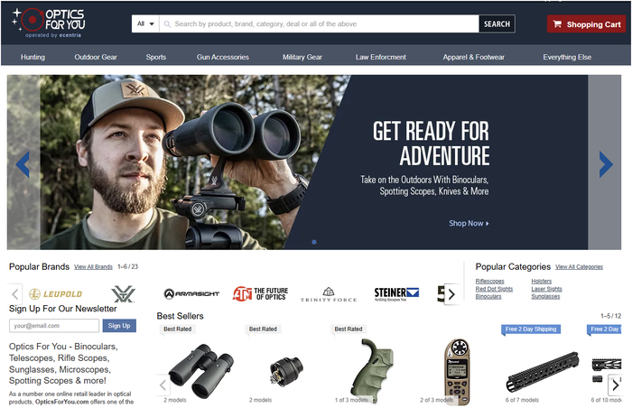 OpticsForYou homepage