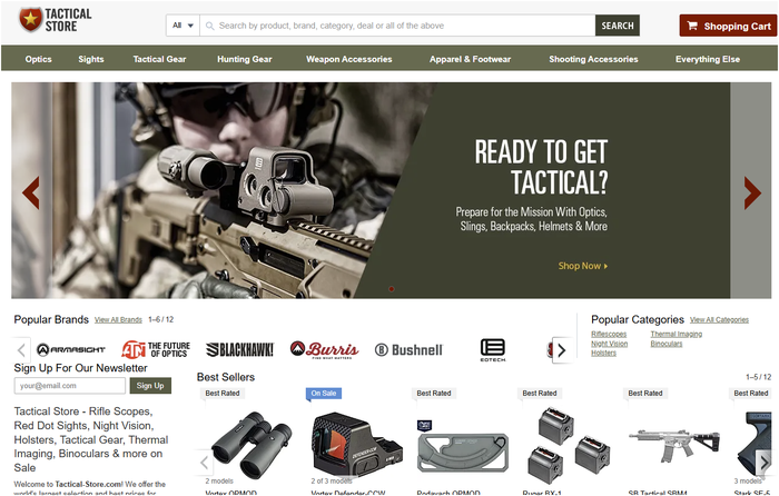 Tactical Store homepage